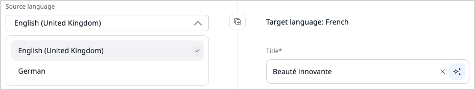 Source language selection